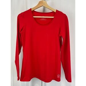 SNOW ANGEL Womens Size M Long Sleeve Base Layer Top Scoop Neck Red